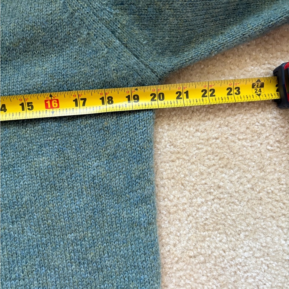 Vintage 80s Allen Solly 100% Lambswool Moss Green Cardigan Medium - Picture 7 of 9